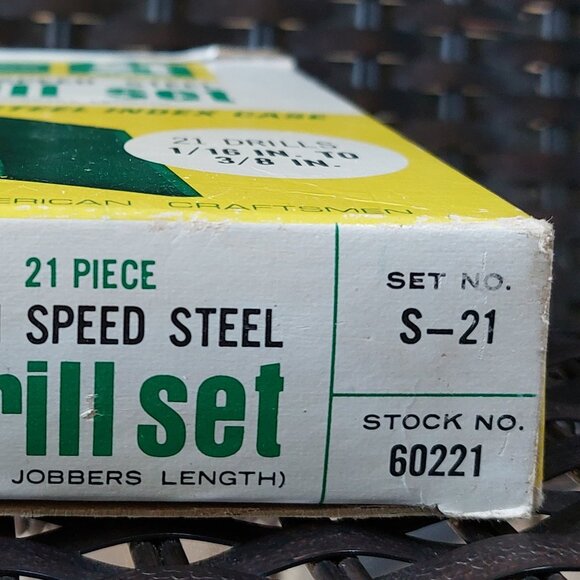 Vintage Hanson 21 Piece High Speed Drill Set in original package - Picture 6 of 12